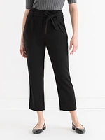 Tapered Ankle Pant with Tie Belt