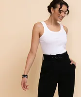 Casual Rib Knit Tank Top