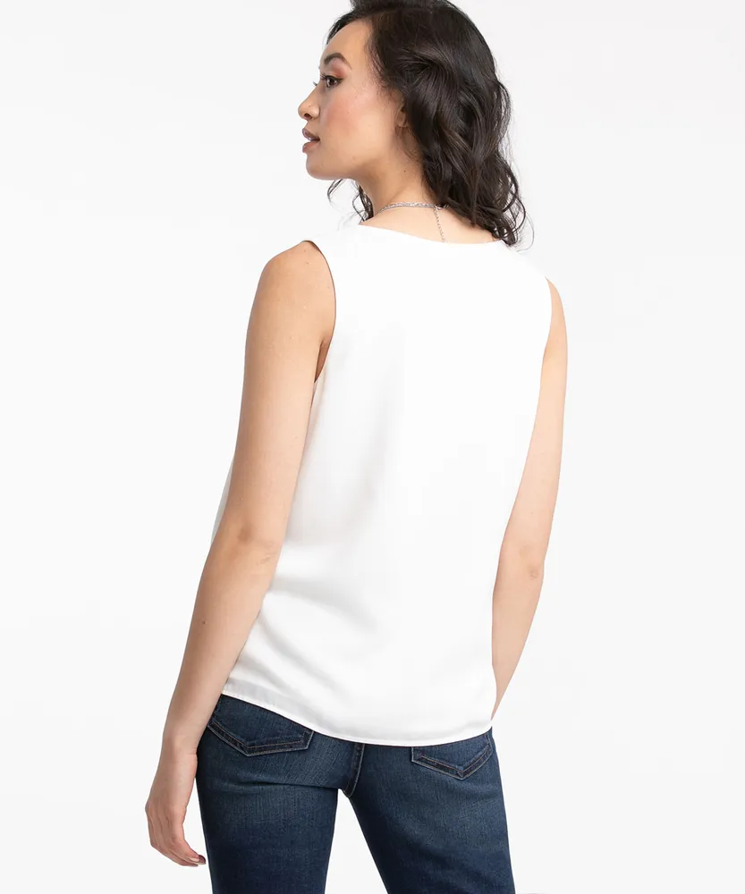 Double Layer Sleeveless V-Neck Blouse