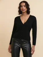V-Neck Button Down Cardigan