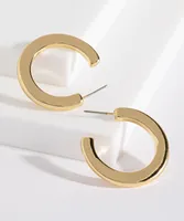 Small Flat Gold Hoop Earrings