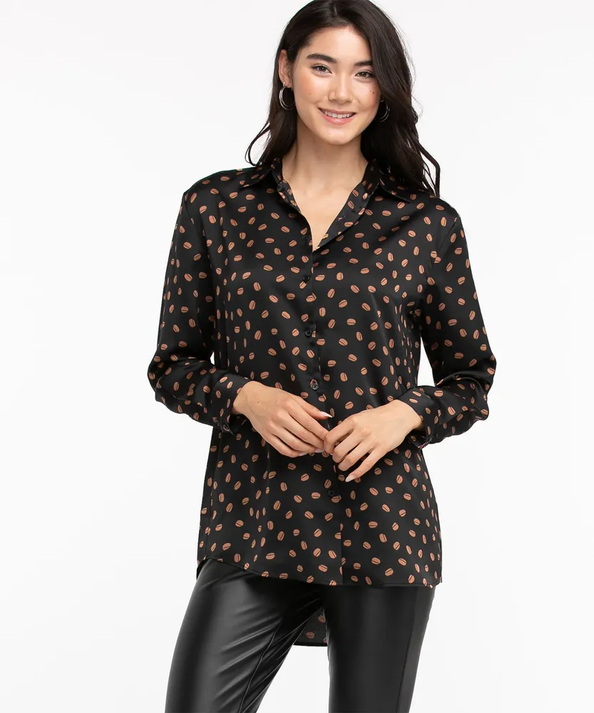 Button Front Collared Tunic Shirt