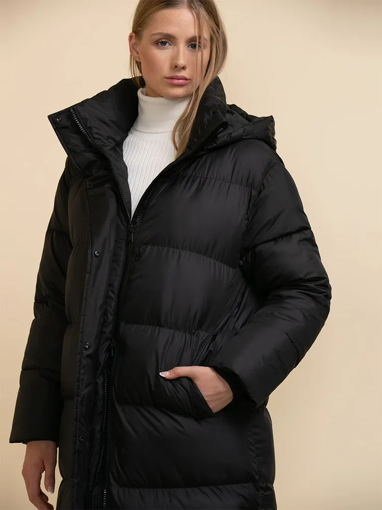 Devon Full-Length Puff Coat with Removable Hood