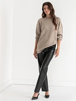 Straight-Leg Faux-Leather Pant