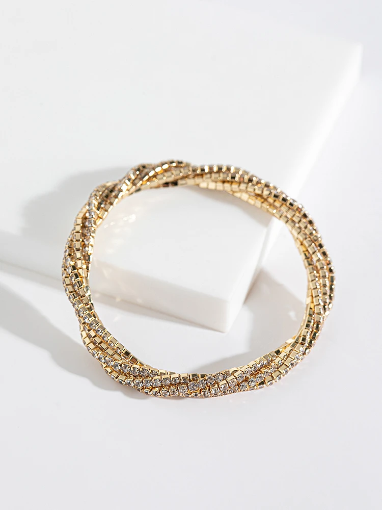 Gold Plated Stretchy Tennis Bracelet