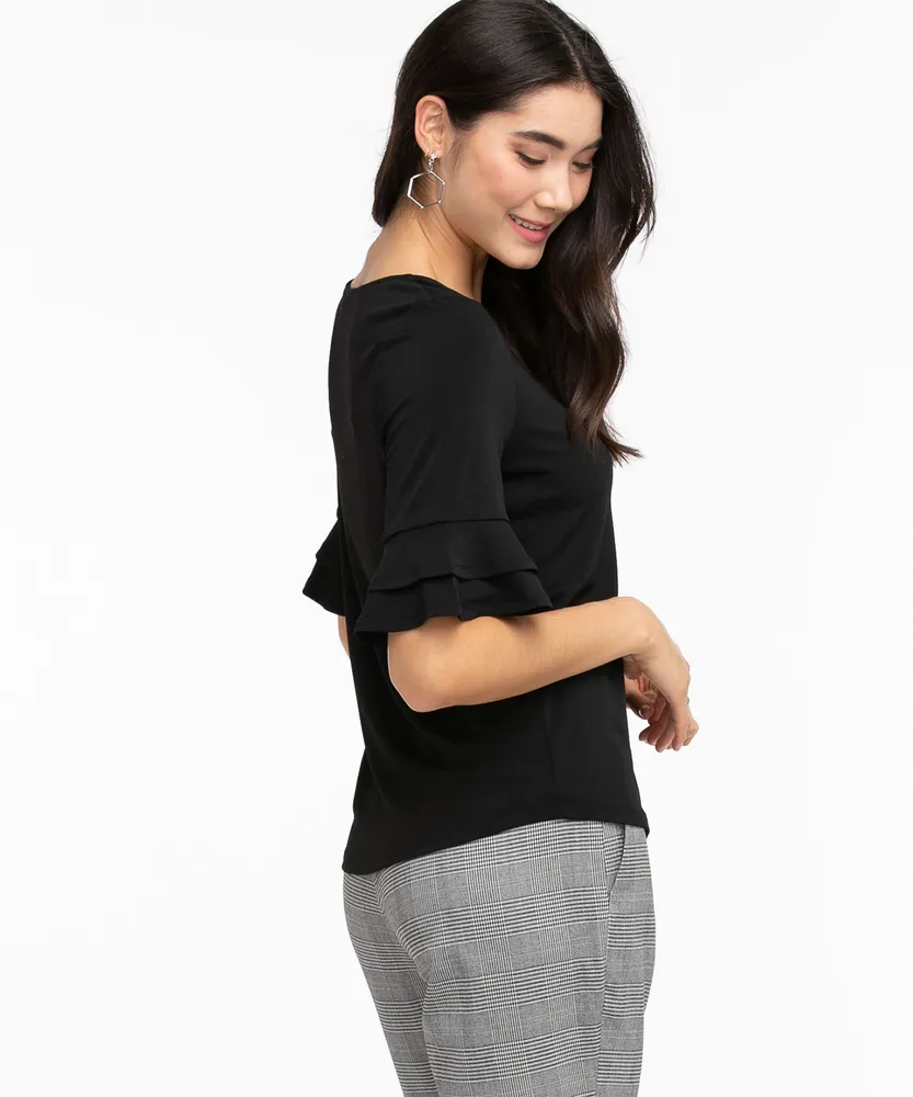 Eco-Friendly Flounce Sleeve Top