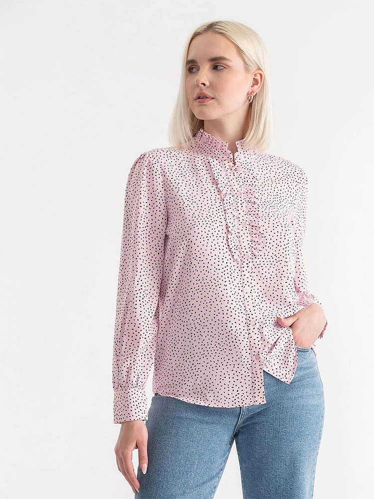 Long Sleeve Ruffle Blouse