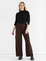 Cargo Wide Leg Crepe Pant