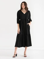 Airflow Short Sleeve Maxi Dress