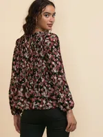 Long Sleeve Release Pleat Blouse