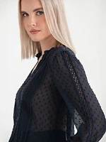 Sheer Swiss Dot Blouse