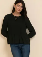 Long Sleeve Release Pleat Blouse