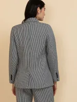 Double Breasted Mini Houndstooth Blazer