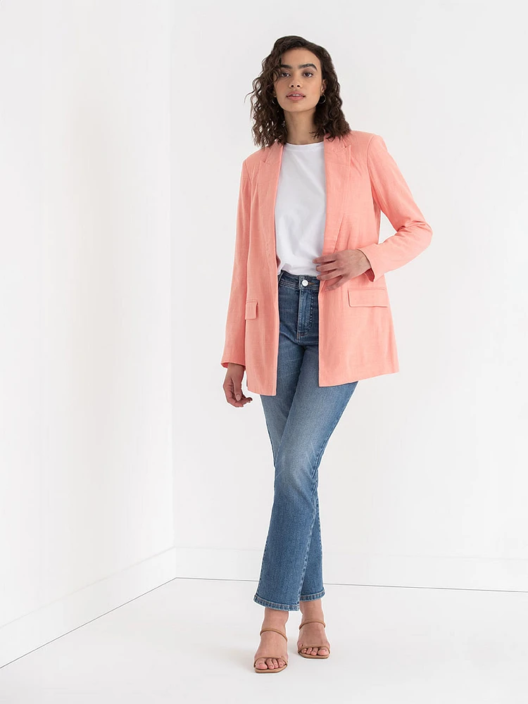 Relaxed Fit Linen Blazer