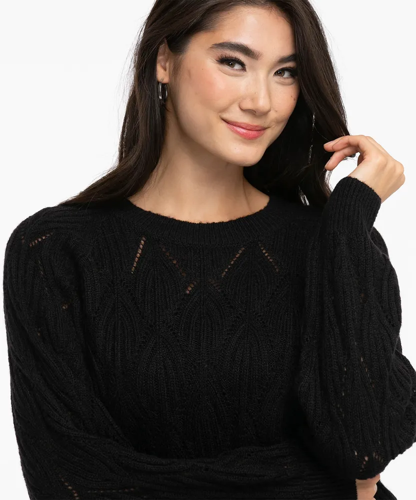 Pointelle Boat Neck Sweater