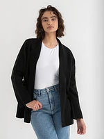 Notched Lapel Blazer Sweater