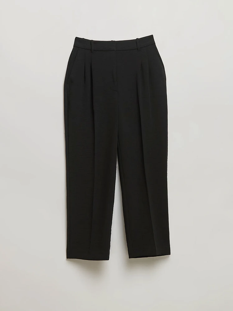 Maxwell Pleated Crop Pant Crepe