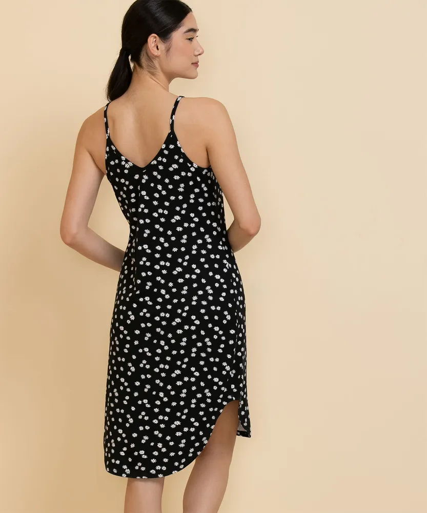 Strappy V-Neck Nightie with Shirttail Hem