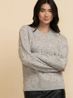 Pointelle Shimmer Pullover Sweater