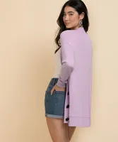 Long Button-Front Cardigan