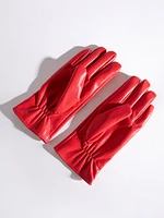 Faux Leather Gloves