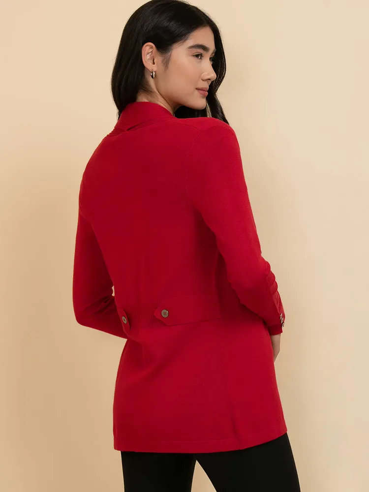 Side-Tab Button Cardigan