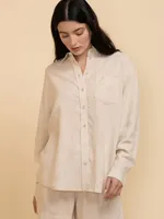 Long Sleeve Linen Button-Up Shirt