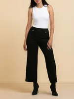 Ponte Pull-On Wide Leg Crop Pant