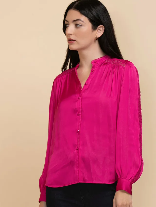 Satin Sleeveless Cowl Neck Blouse