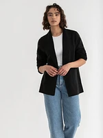 Notched Lapel Blazer Sweater