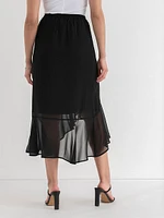 Chiffon Ruffle Midi Skirt