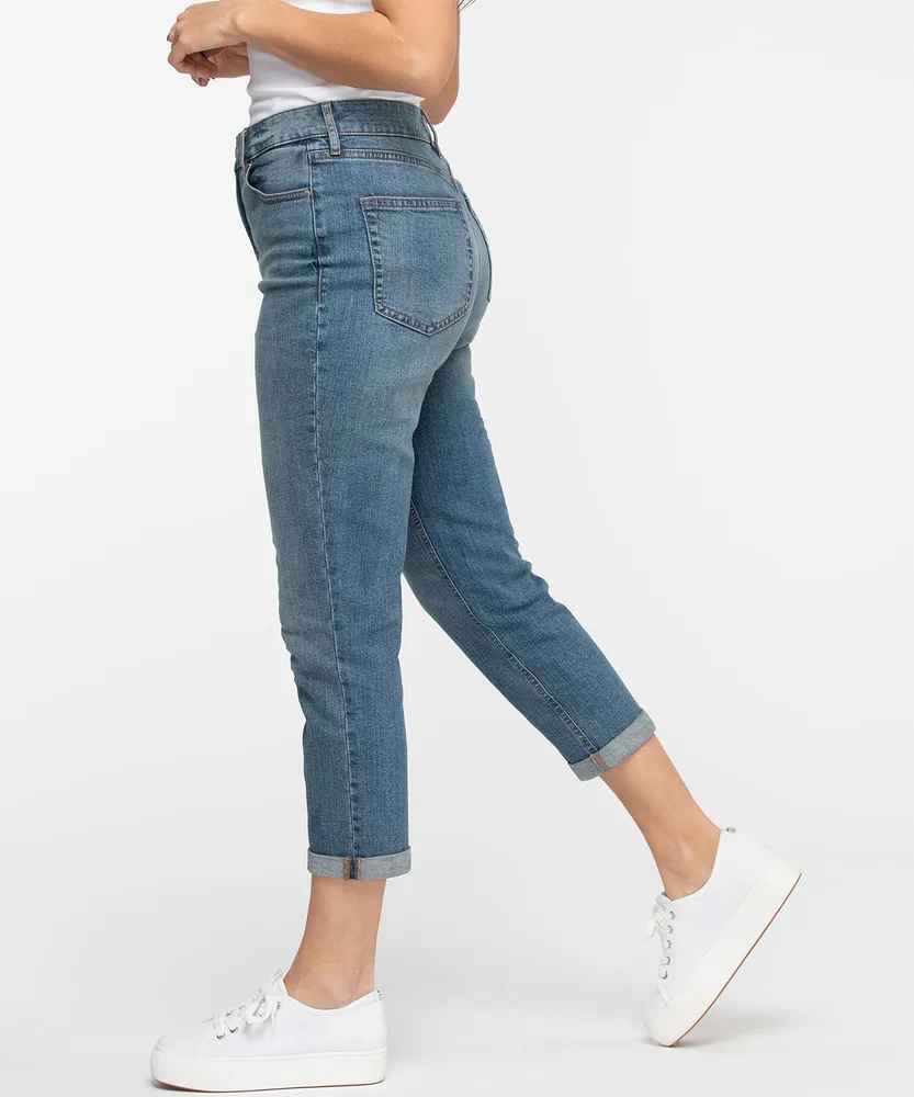 Cuffed Straight Leg Crop Jean