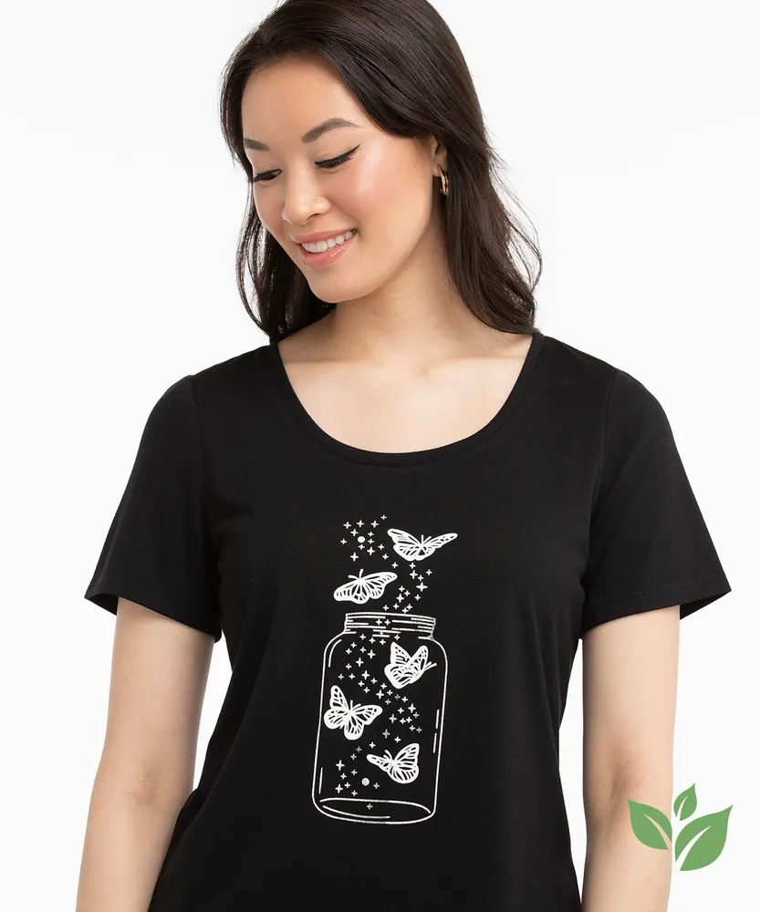 Eco-Friendly 'Butterfly Jar' Print Scoop Tee