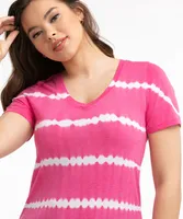 Relaxed V-Neck Tie-Dye Tee