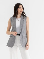 Classic Mid-Length Linen Vest