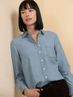 Classic Fit Denim Button-Up Shirt