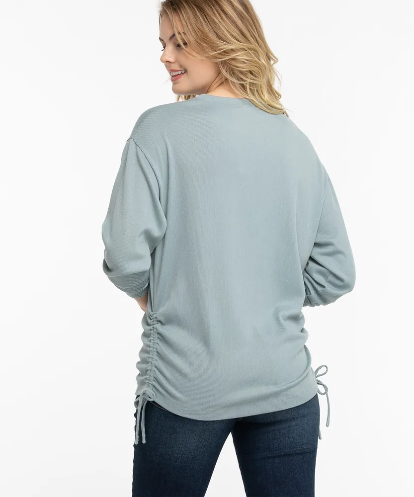 Ruched Side Ribbed Top