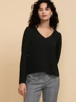 Vera Long Sleeve 2-Layer V-Neck Blouse