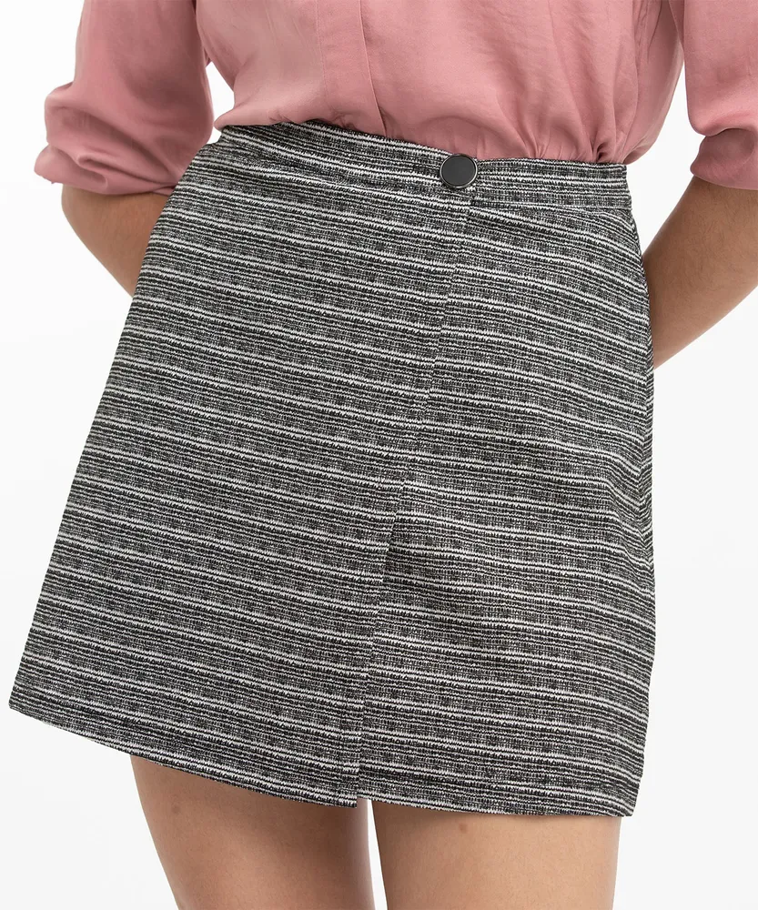 LILY WHITE Mini Boucle Wrap Skirt