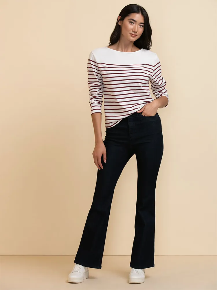 Long Sleeve Boat Neck Top