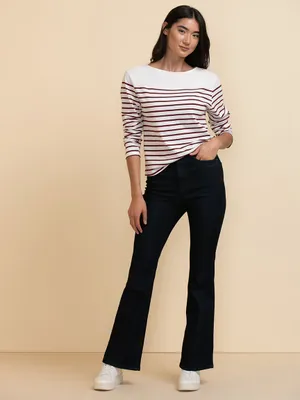 Long Sleeve Boat Neck Top
