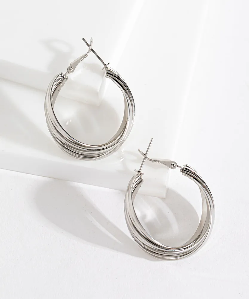 Waved Hoop Earring