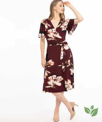 Eco-Friendly Short Sleeve Wrap Dress