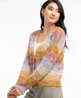 Space Dye Button Front Cardigan