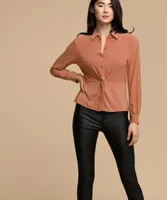 Luxology Twist Front Collared Shirt