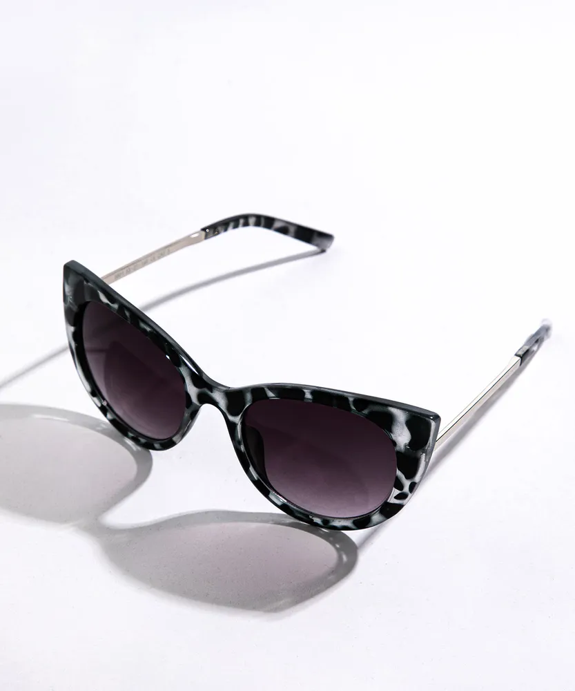 Grey Tortoise Cat Eye Sunglasses