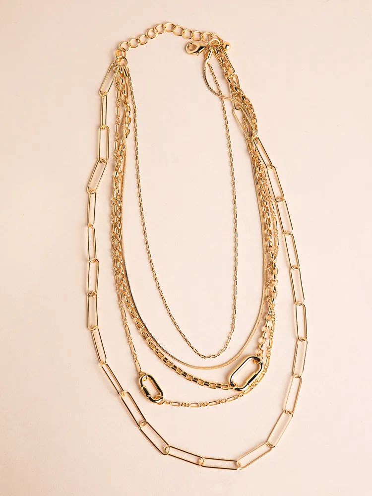 14K Gold Layered Chain-Link Necklace