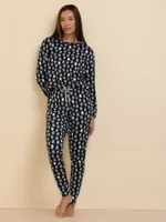 Long Sleeve Cat Print Pajama Set