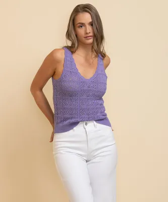 Scallop Pointelle Sweater Tank