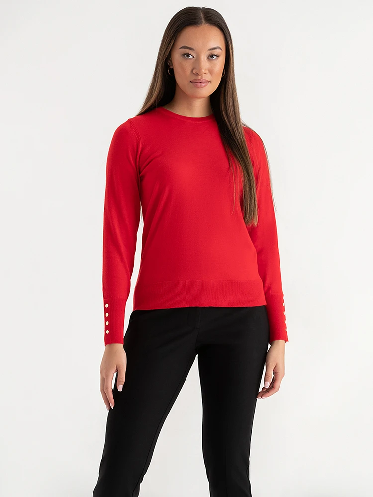 Cashmere Blend Sweater with Rivet Detail